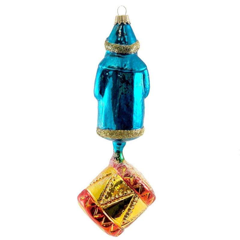 Larry Fraga Santa On Drum Ornament Christmas Santa  -  Tree Ornaments