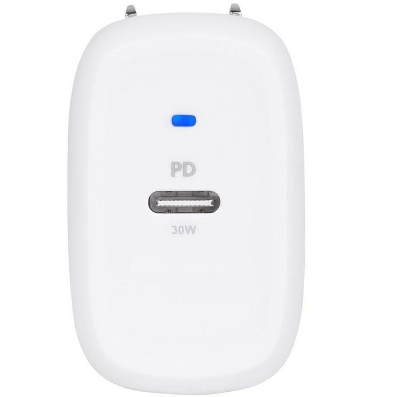 Monoprice USB-C Charger, 30W 1-Port PD GaN Technology Wall Charger for MacBook Pro/Air, iPad Pro, iPhone 12/11/Pro/Max/XR/XS/X, Pixel, Galaxy & More