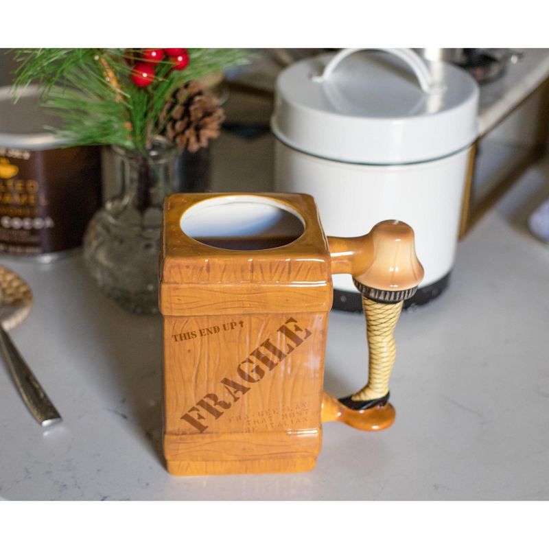 Silver Buffalo A Christmas Story Leg Lamp Fragile Box 3D Sculpted Coffee Mug | Holds 20 Ounces