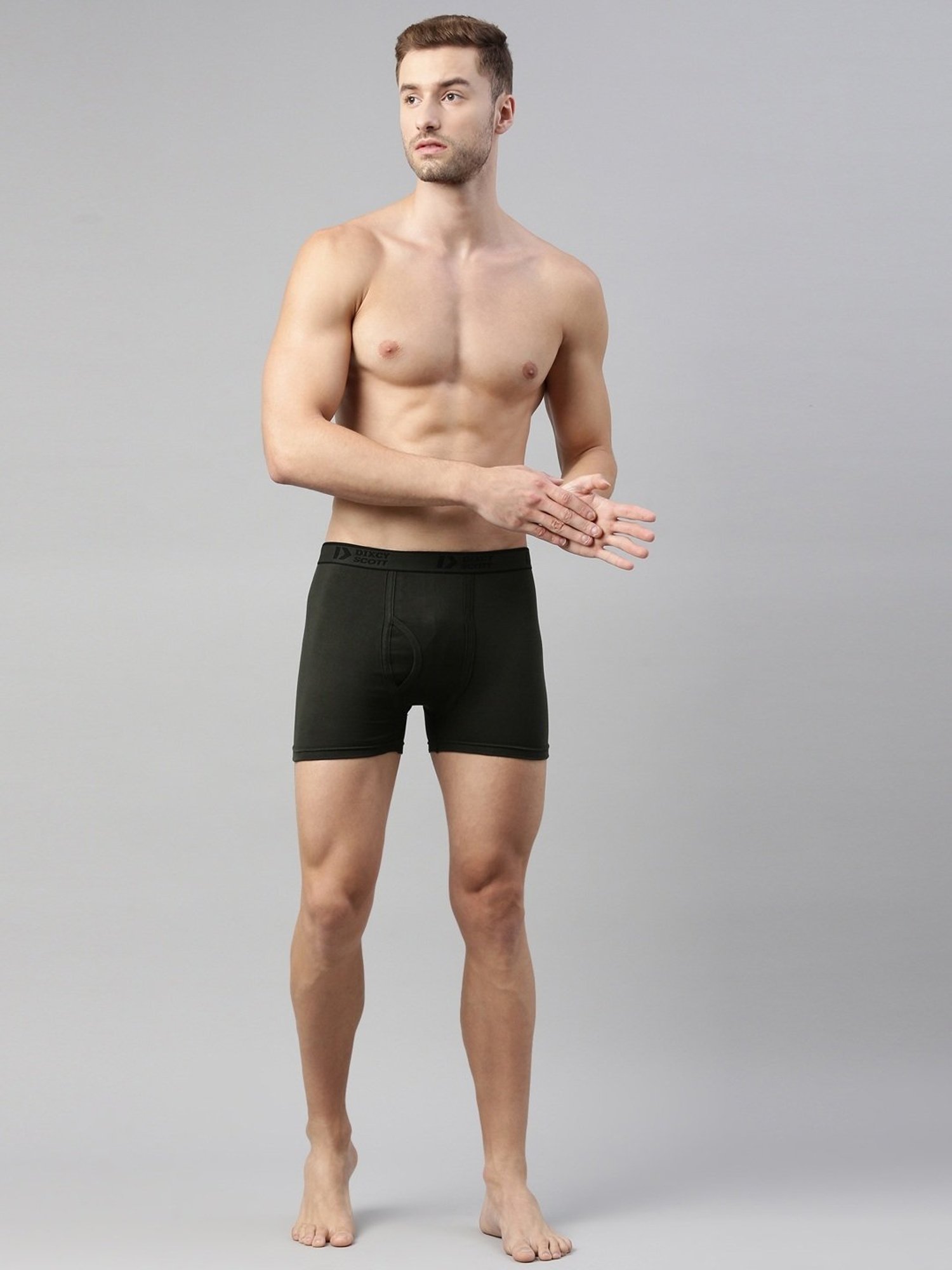 Dixcy Scott Originals Olive Cotton Regular Fit Trunks