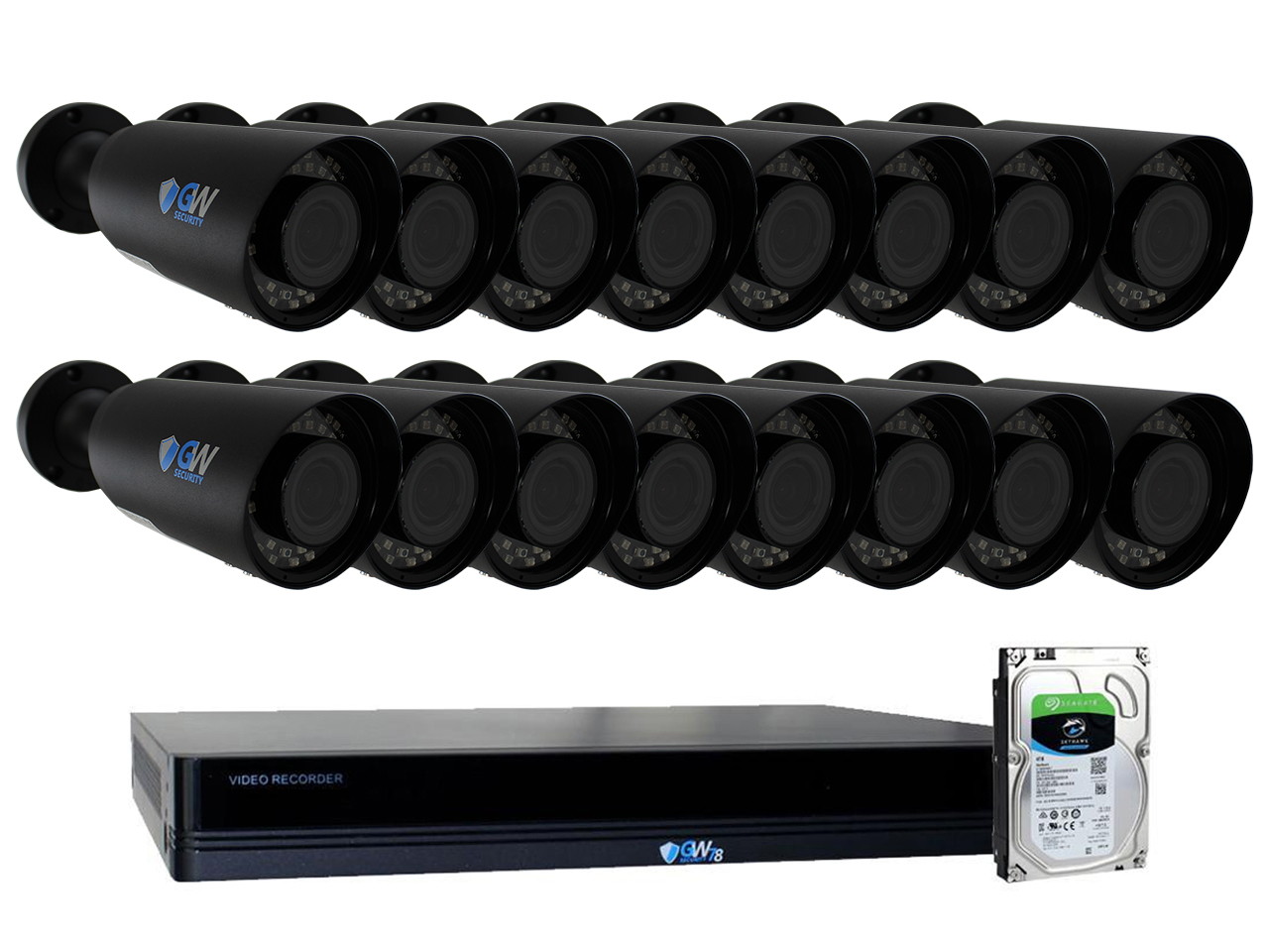 GW Security 8CH NVR 8MP H.265+ AI Face Recognition 4K IP PoE Surveillance Camera System with 4 4K 2.8-12mm Varifocal Zoom 2160p Outdoor Bullet Camera, 120ft IR Night Vision, 2TB Hard Drive