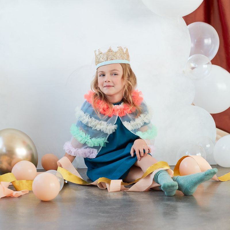 Meri Meri - Neon Tulle Ruffle Capelet - Costume Accessory Set - 1ct