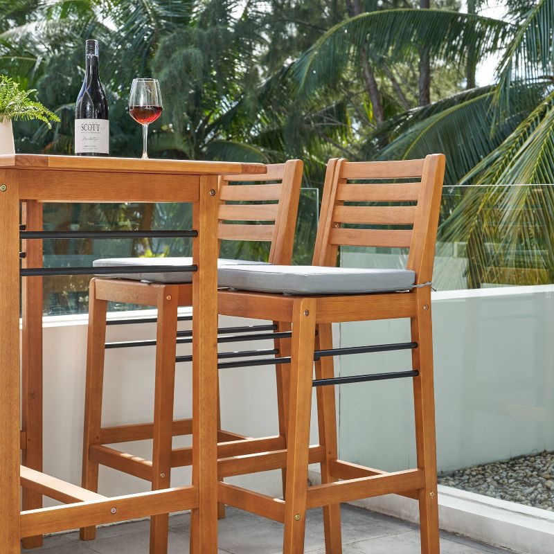 Gloucester Contemporary Patio Wood Bar Chair