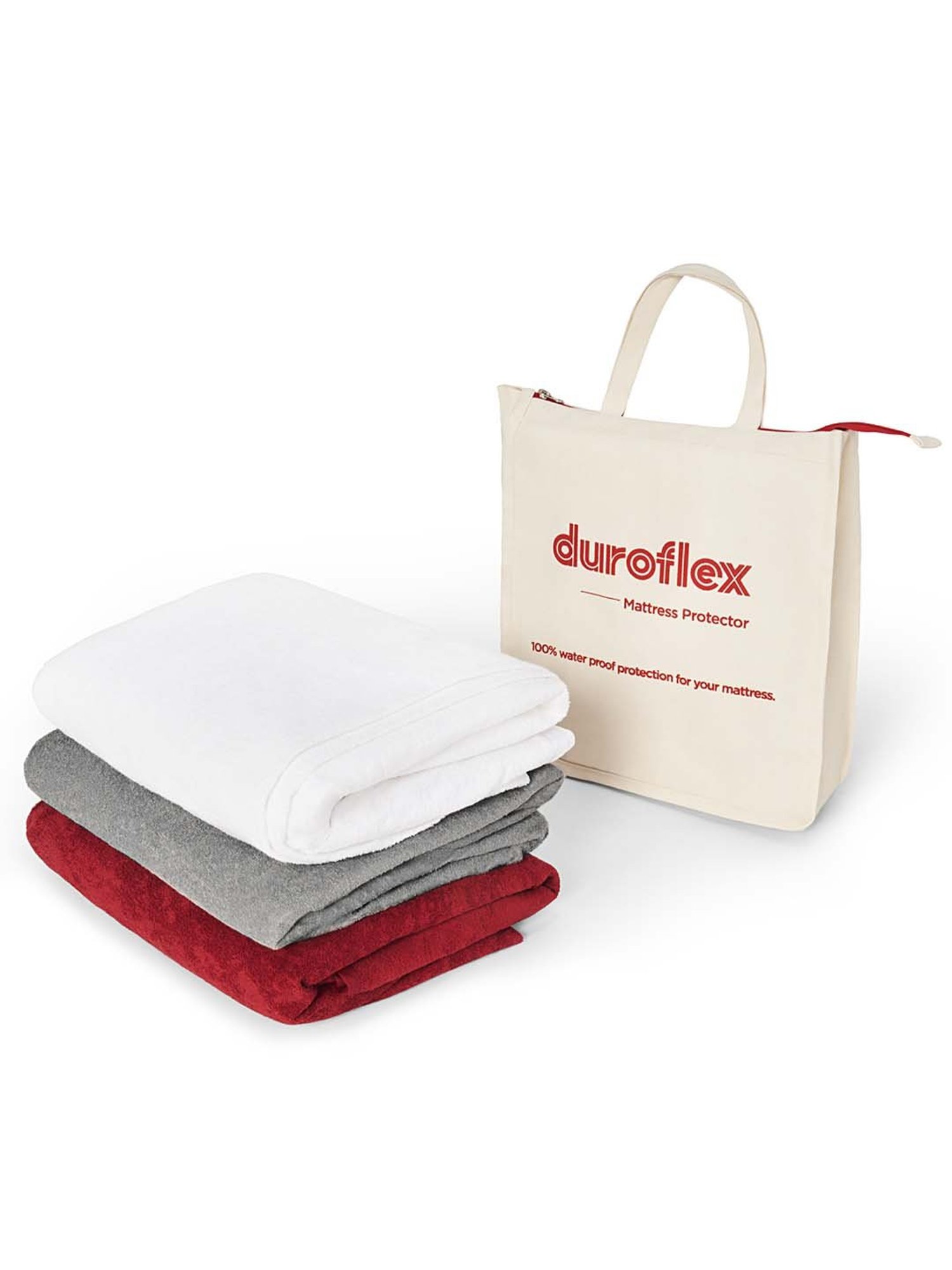 Duroflex Duro Safe White Cotton Antiviral Mattress Protector - Single Size (78 in. L x 36 in. W)
