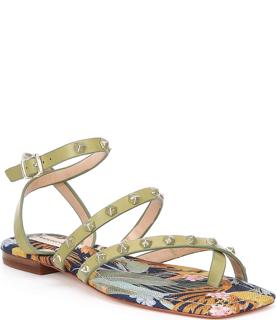Antonio Melani Dyandraa Leather Studded Detail Sandals