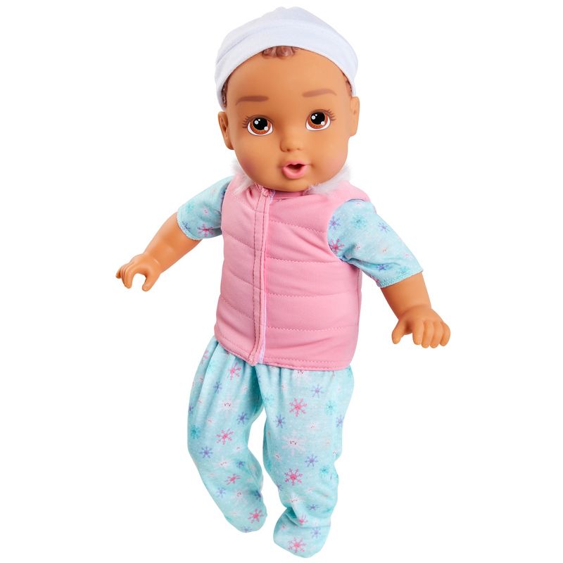 Perfectly Cute Baby Doll Outfit - Seasonal 3pc Snowflake Romper with Vest & Hat