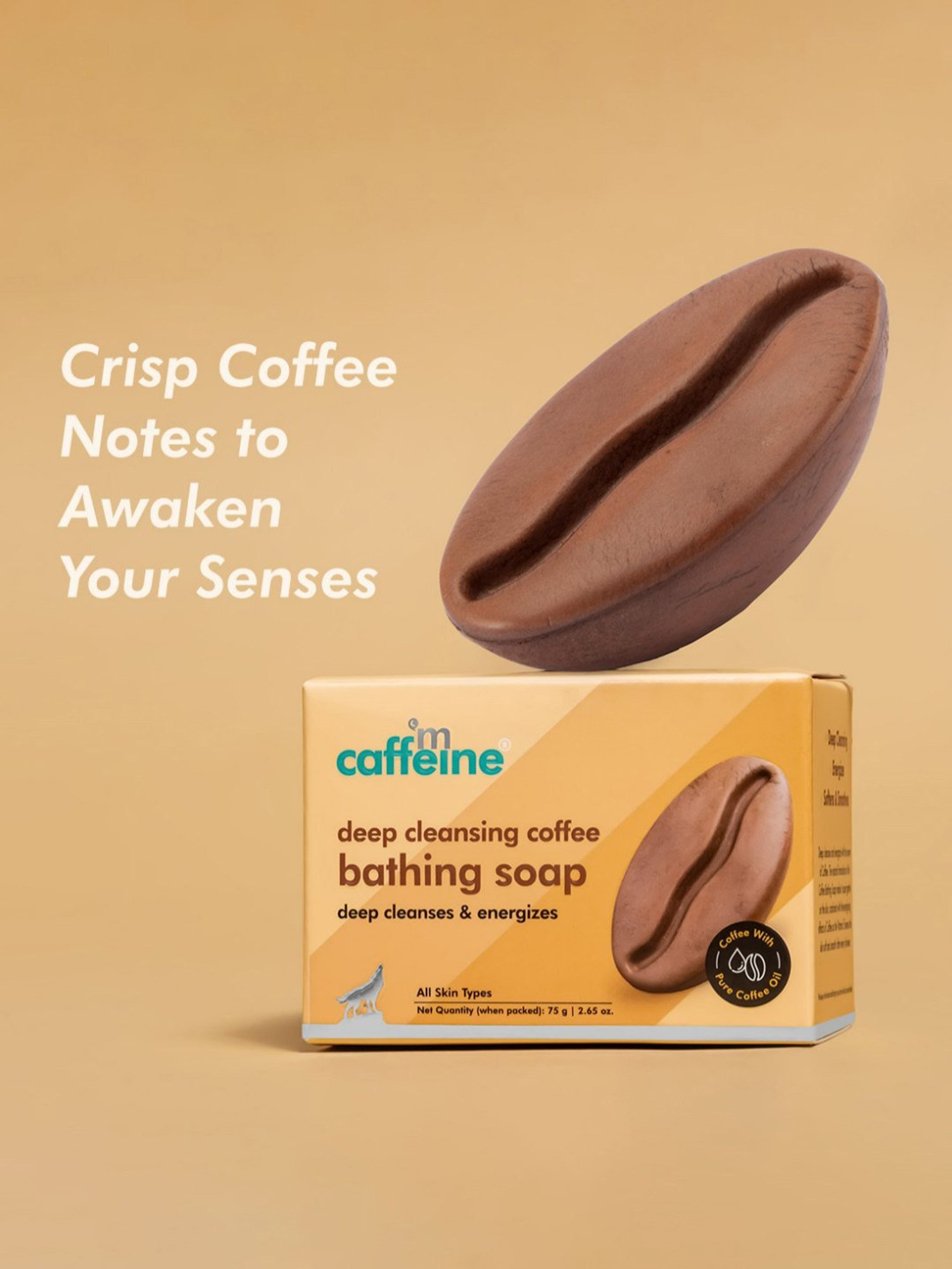 mCaffeine Deep Cleansing Coffee Bathing Soap - 75 gm