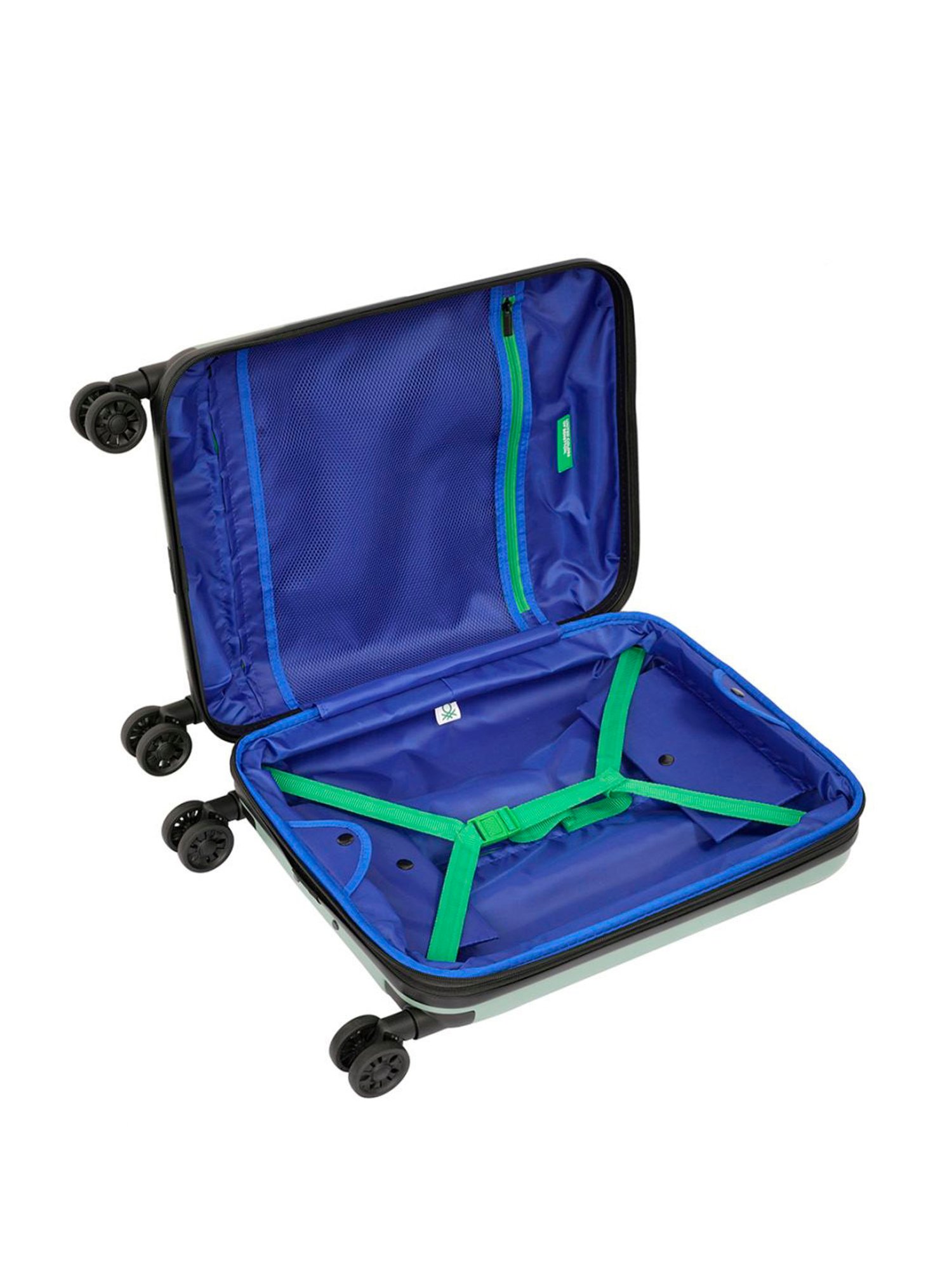 United Colors of Benetton Ryzen Green Solid Hard Cabin Trolley Bag - 55 Cms