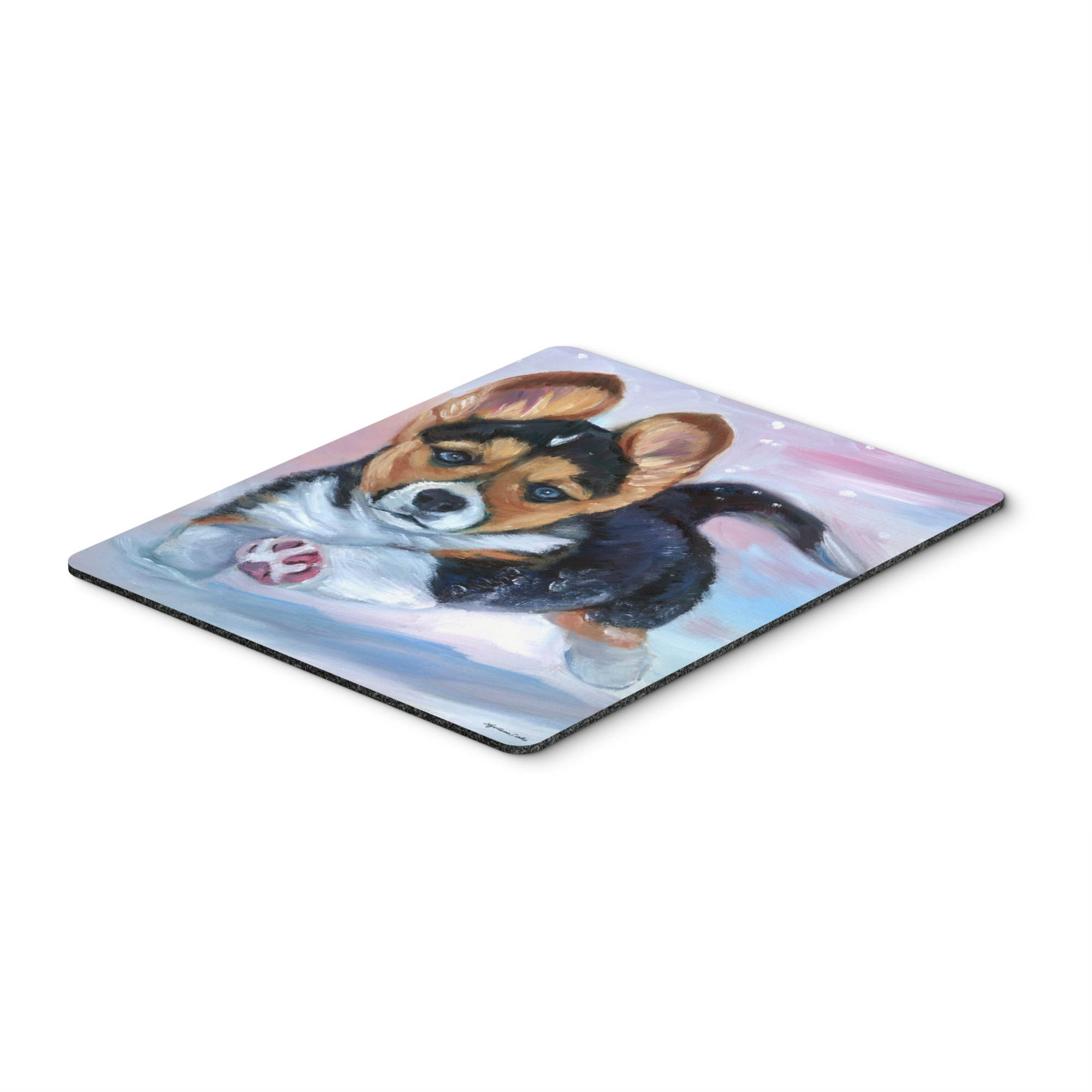 Puppy Chase Corgi Mouse Pad, Hot Pad or Trivet 7371MP