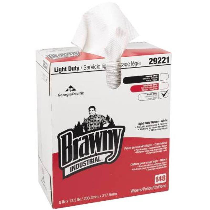 GEORGIA PACIFIC Light-Duty Paper Wipers 8 x 12 1/2 White 148/Box 20 Boxes/Carton
