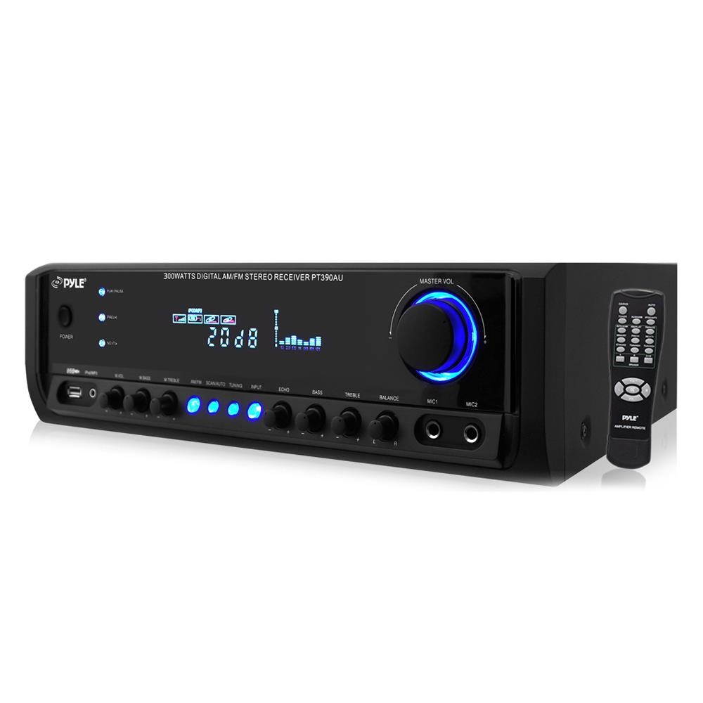 Pyle Audio - PT390AU - PyleHome PT390AU AM/FM Receiver - 300 W RMS - 4 Channel - AM, FM - USB - iPod Supported