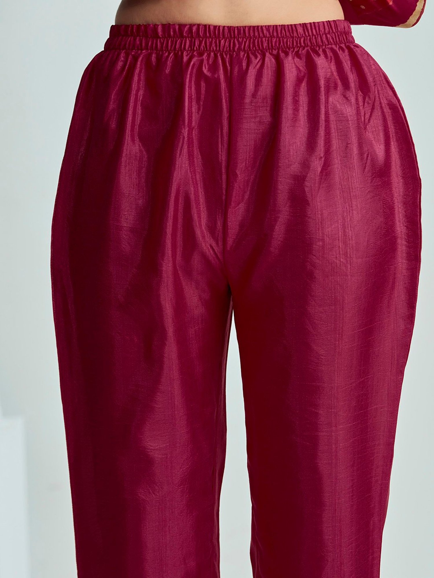 Anubhutee Maroon Printed Kurti Pant Set