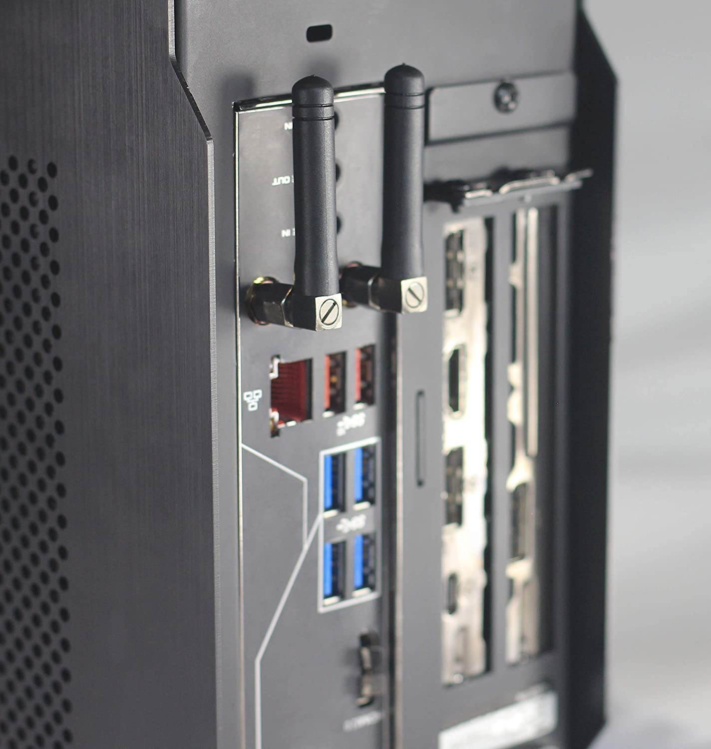 SFF Noir Shadowlink Antenna - Dual Band WiFi and Bluetooth Antenna Set for PC (Black)