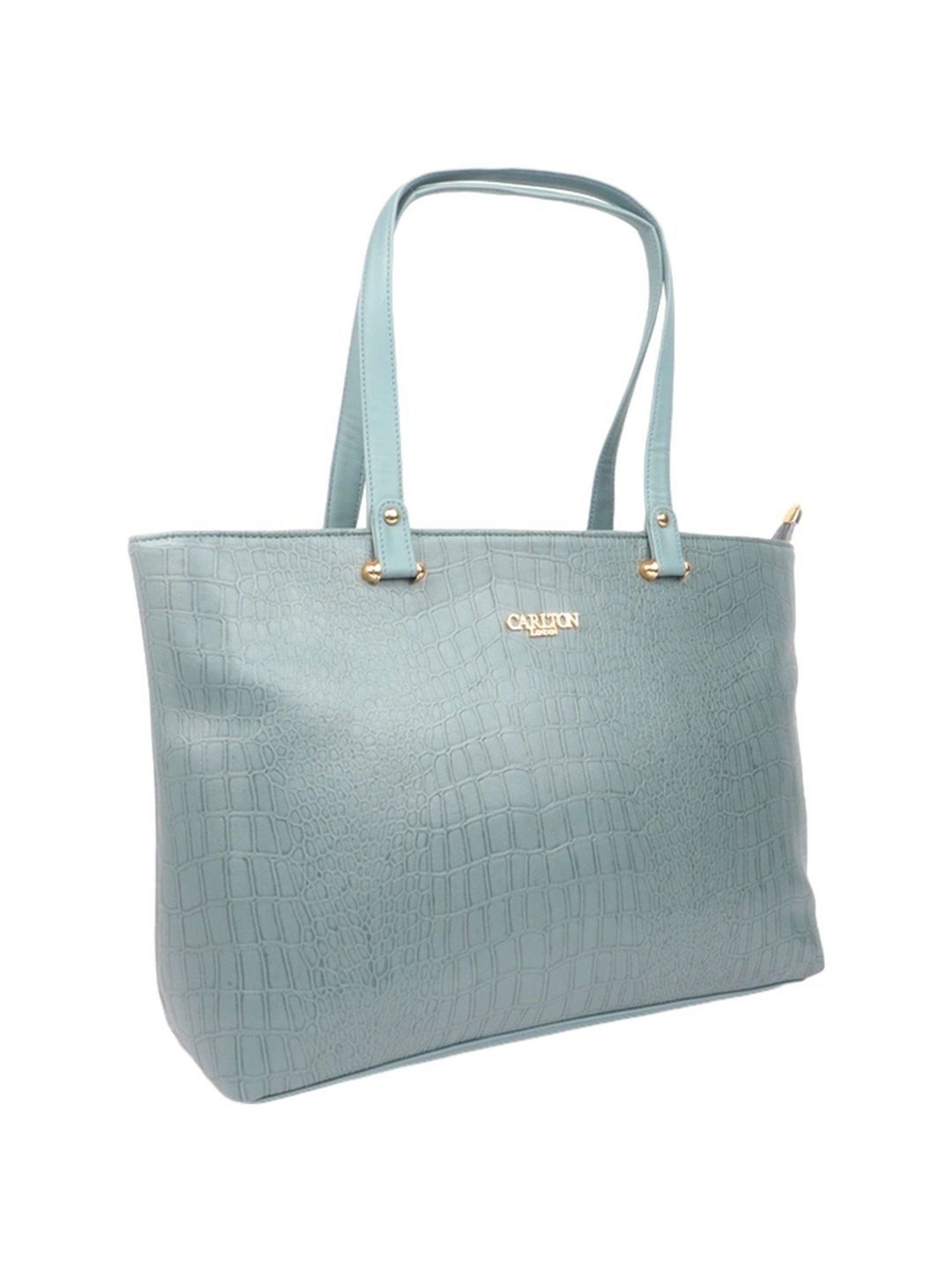 Carlton London Grey Textured Medium Tote Handbag
