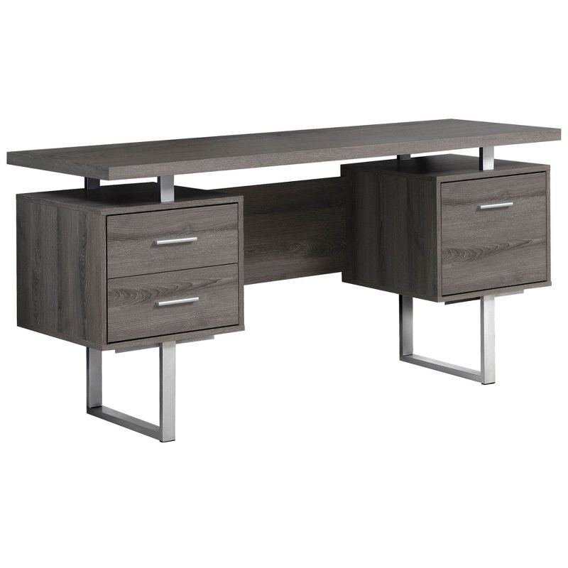 Monarch Specialties 60-Inch Modern Home Office Computer Desk, Dark Taupe