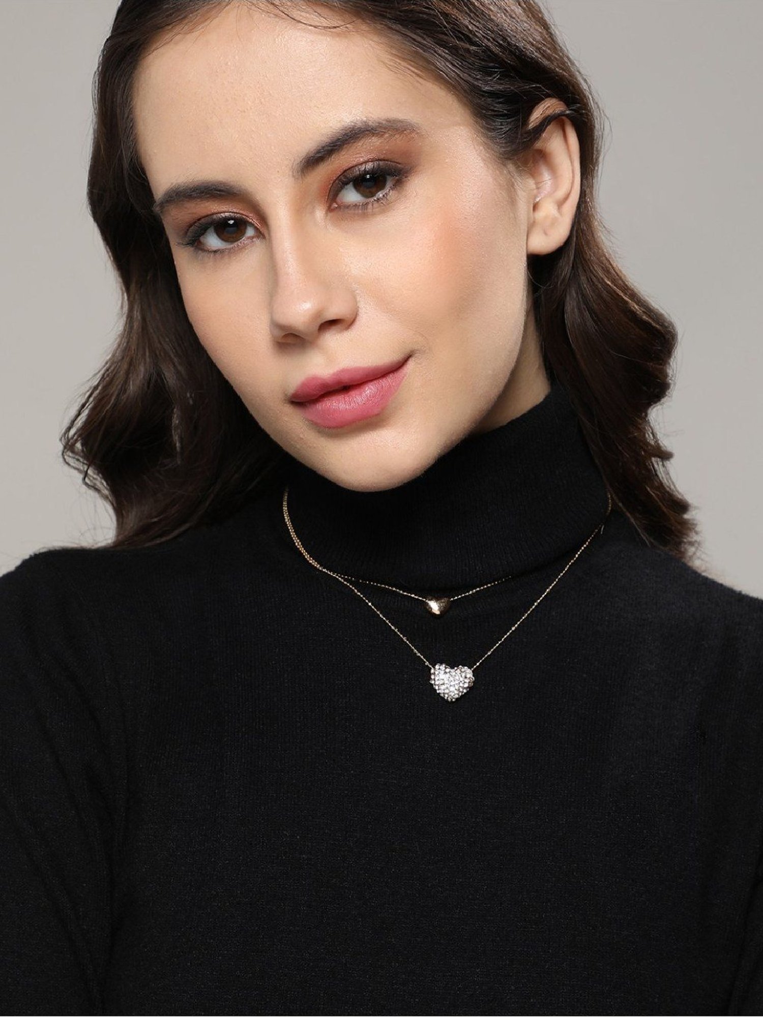 Sohi women's bling heart multistrand champayne gold