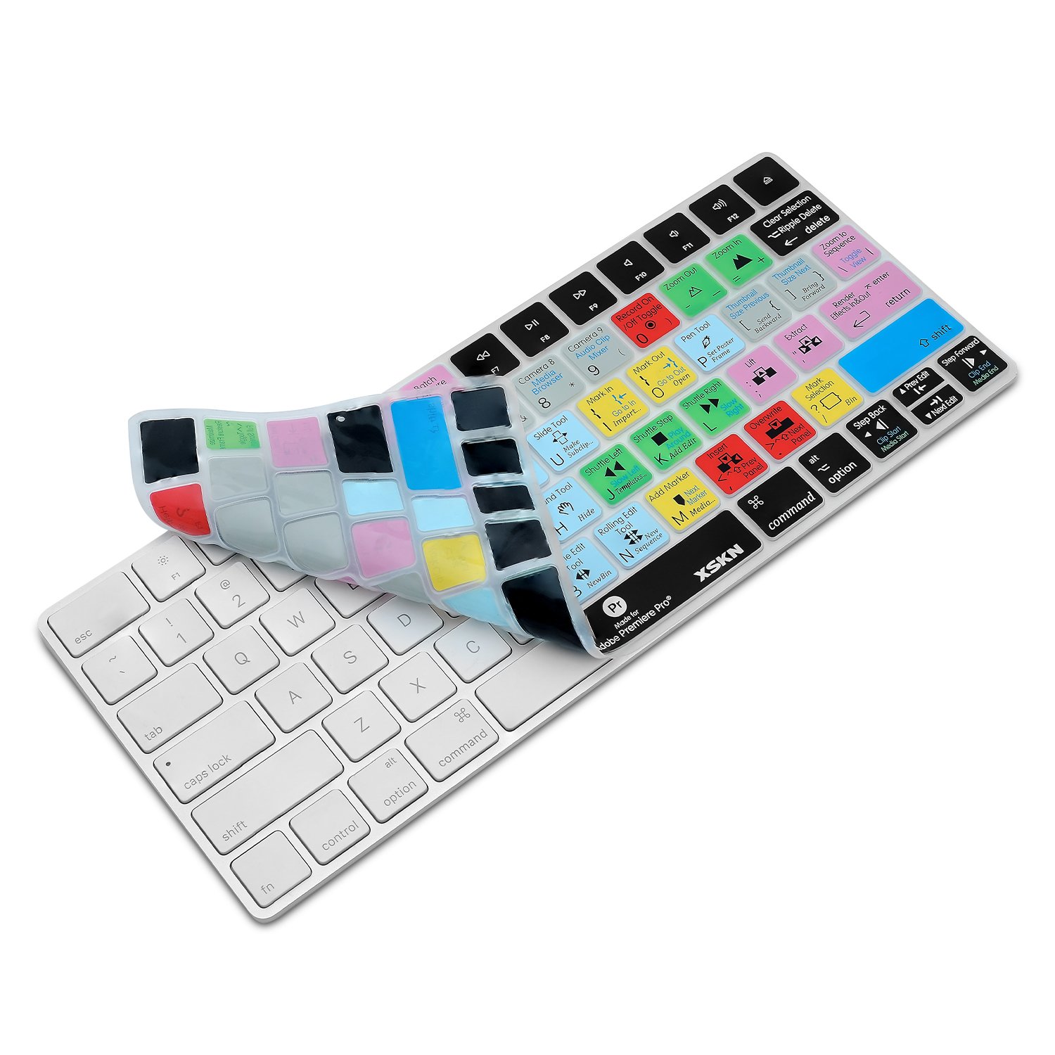 XSKN Magic Keyboard Premiere Pro Shortcut Keyboard Cover, XSKN Durable PR Hotkeys Silicone Keyboard Skin for Apple Magic Keyboard MLA22LL/A (US Version)