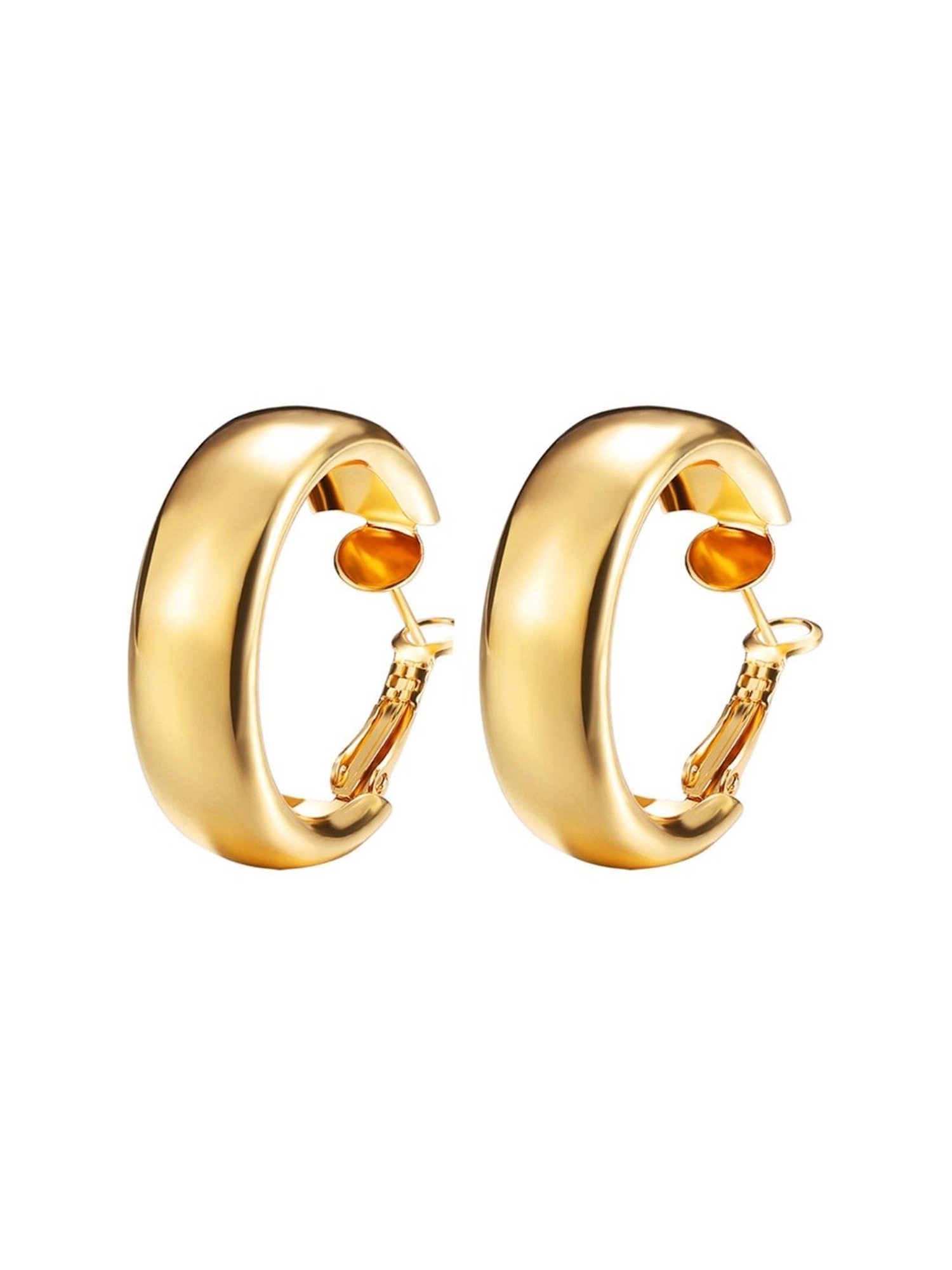 YouBella Celebrity Inspired Pearl Long Golden Golden Hoop Earrings for Women