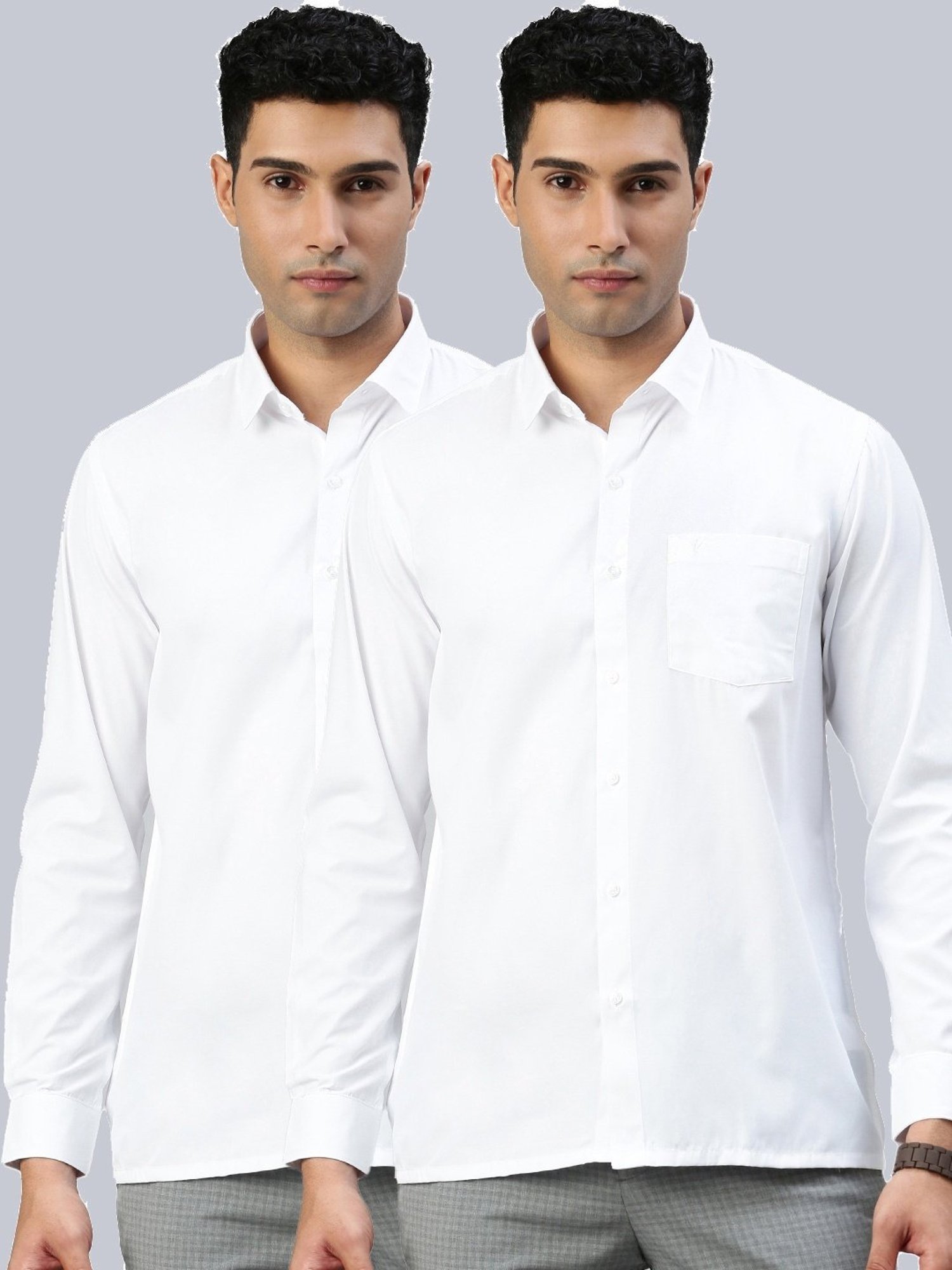 Sojanya Blue Cotton Regular Fit Self Pattern Shirt