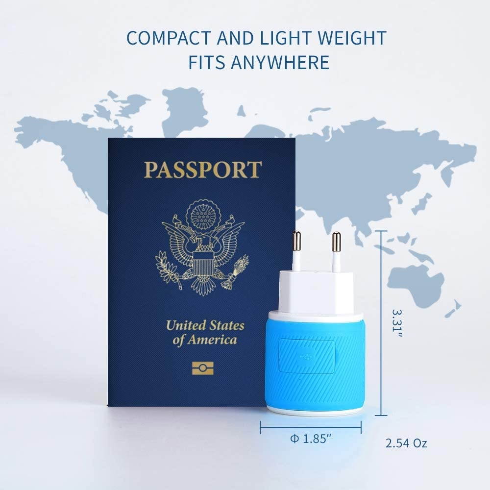 European Travel Plug Adapter with Dual USB + Surge Protection - for Most of Europe - Type C (U2U-9C), Will Work with Cell Phones, Camera, Laptop, Tablets, iPad, iPhone and More