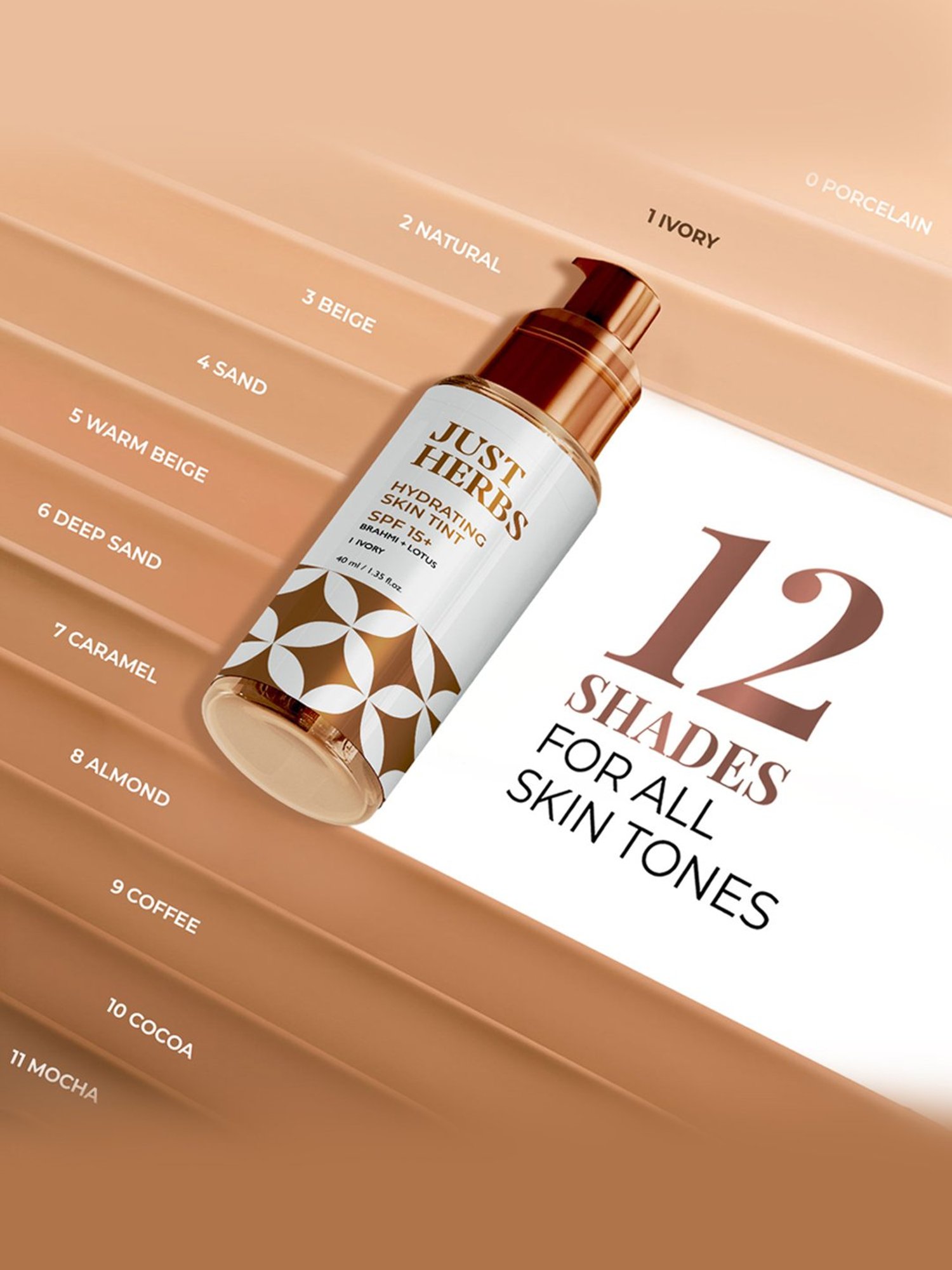 JUST HERBS Hydrating Skin Tint SPF 15+ 1 Ivory - 40 ml