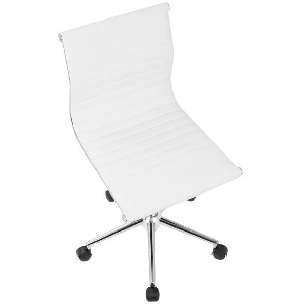 Master Armless Adjustable Task Chair in White