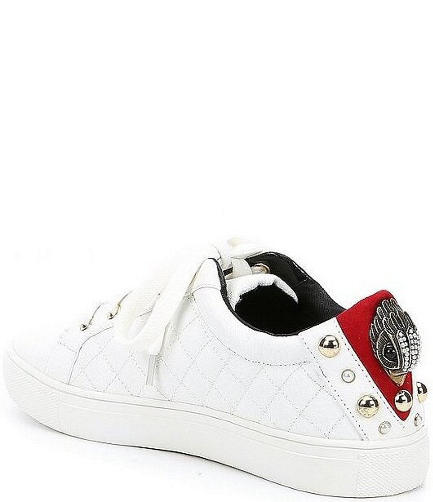 Kendall + Kylie Women's Anthracite Leopard EZORA 2.0 Low Top Lace Up Multi Sneakers