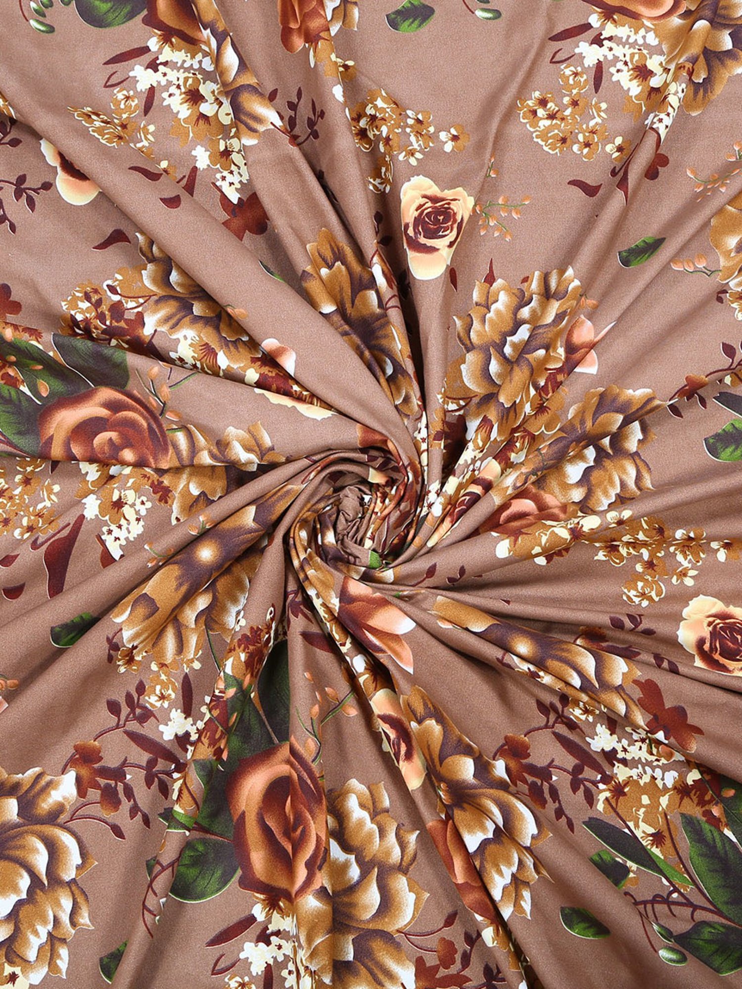 Romee Brown Microfibre Floral Bed Sheets