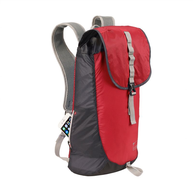 Lewis N. Clark RFID Protected 15" ElectroLight Day Backpack -  Red/Charcoal