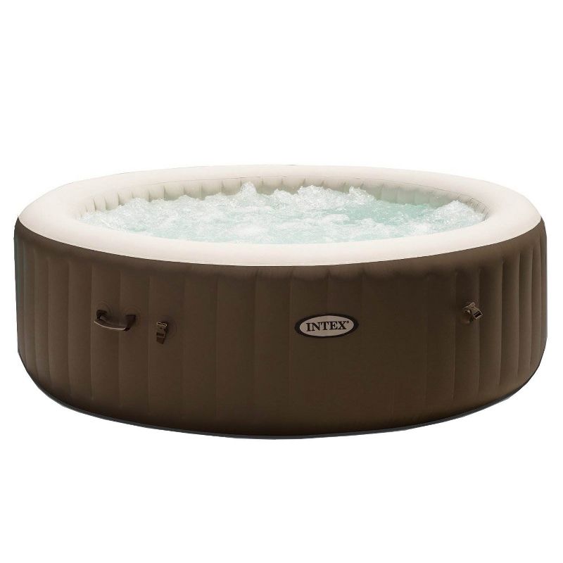 Intex PureSpa 85 Inch Bubble Jet Massage 6 Person Inflatable Round Hot Tub Spa