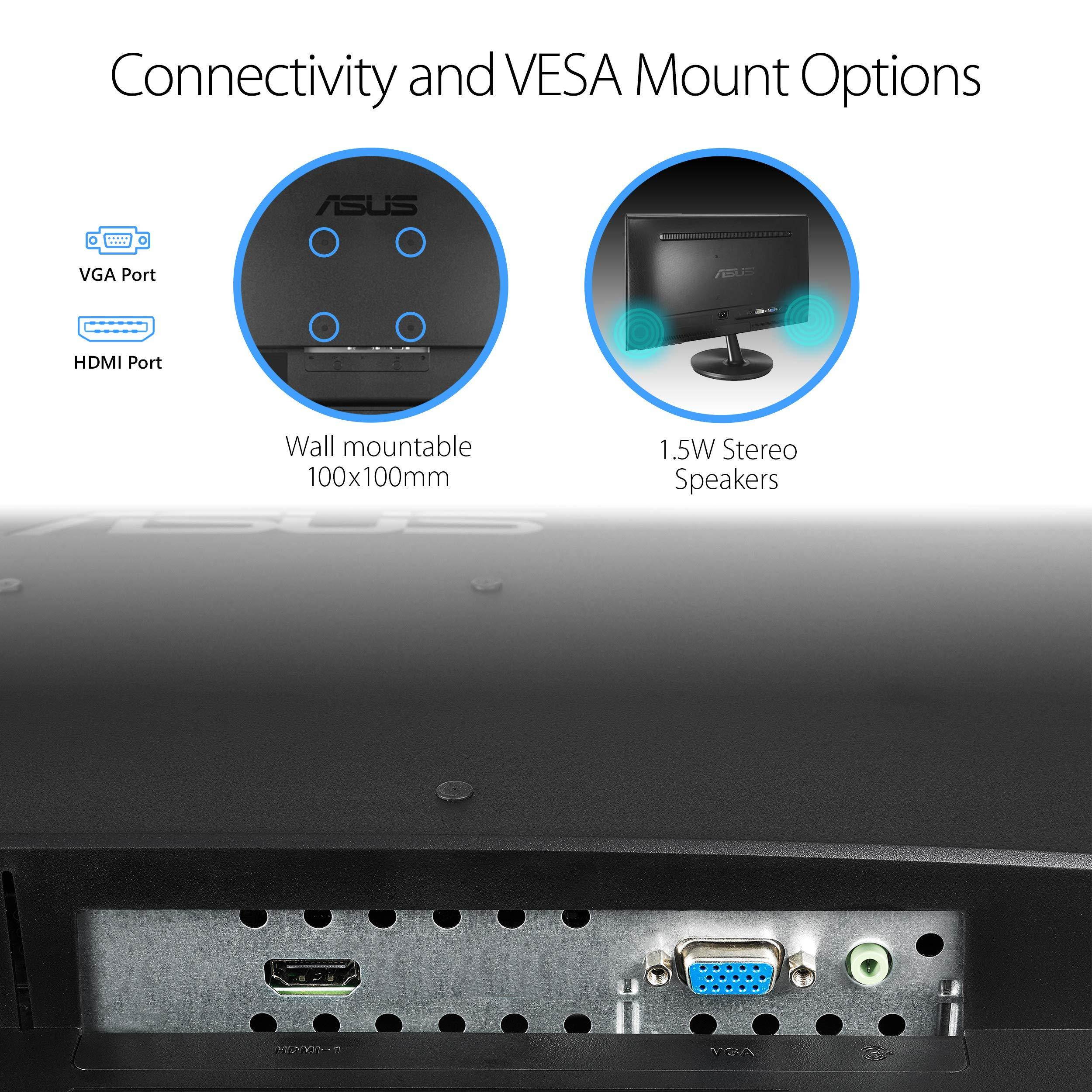 Asus VP228HE 21.5&rdquo; Full HD 1920x1080 1ms HDMI VGA Eye Care Monitor,Blacklight