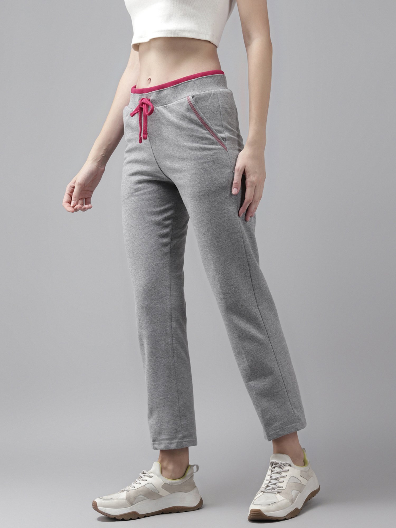 Cayman Grey Mid Rise Trackpants