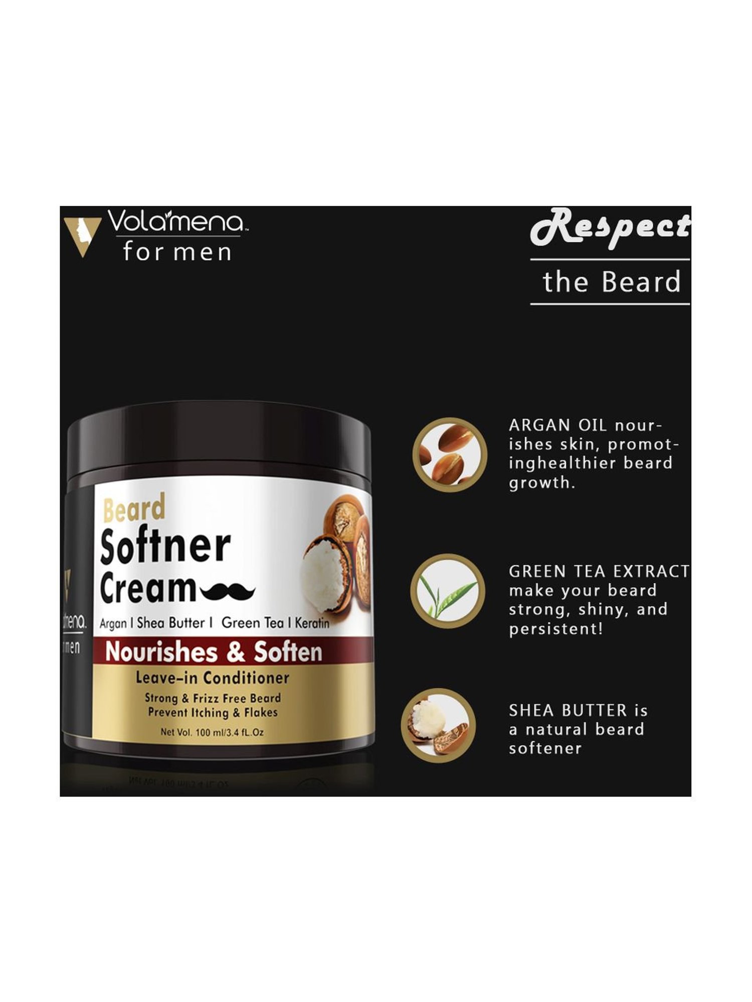 Ustraa Beard Softener Woody for Beard Care - 100 gm