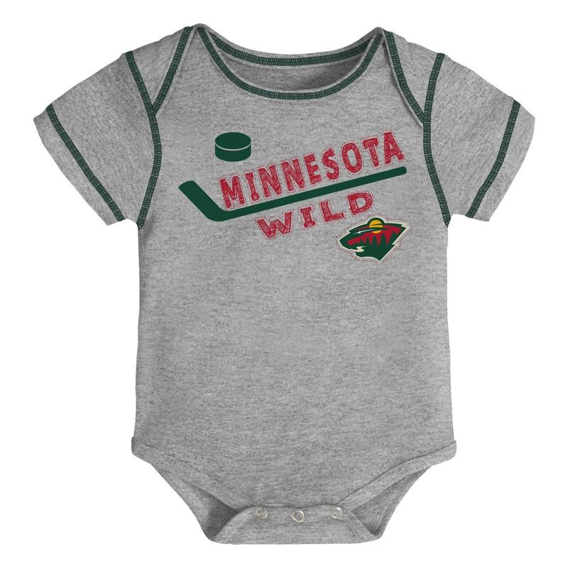 NHL Minnesota Wild Baby Boys' Game Winner Bodysuit Set 3pk - 12M
