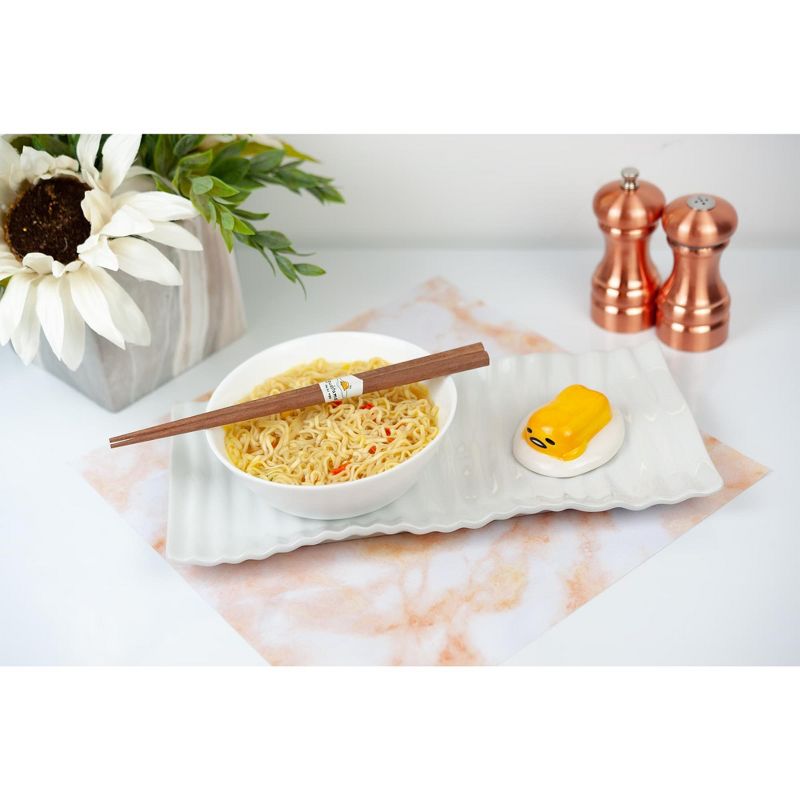 Se7en20Gudetama the Lazy Egg Chopstick Set with Ceramic Holder