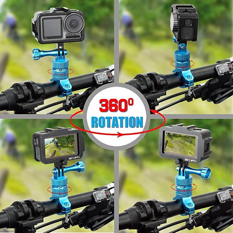 All gopro Models/Action Cameras gopro Handlebar Mount, Aluminium 360 Degree Rotation (Blue)
