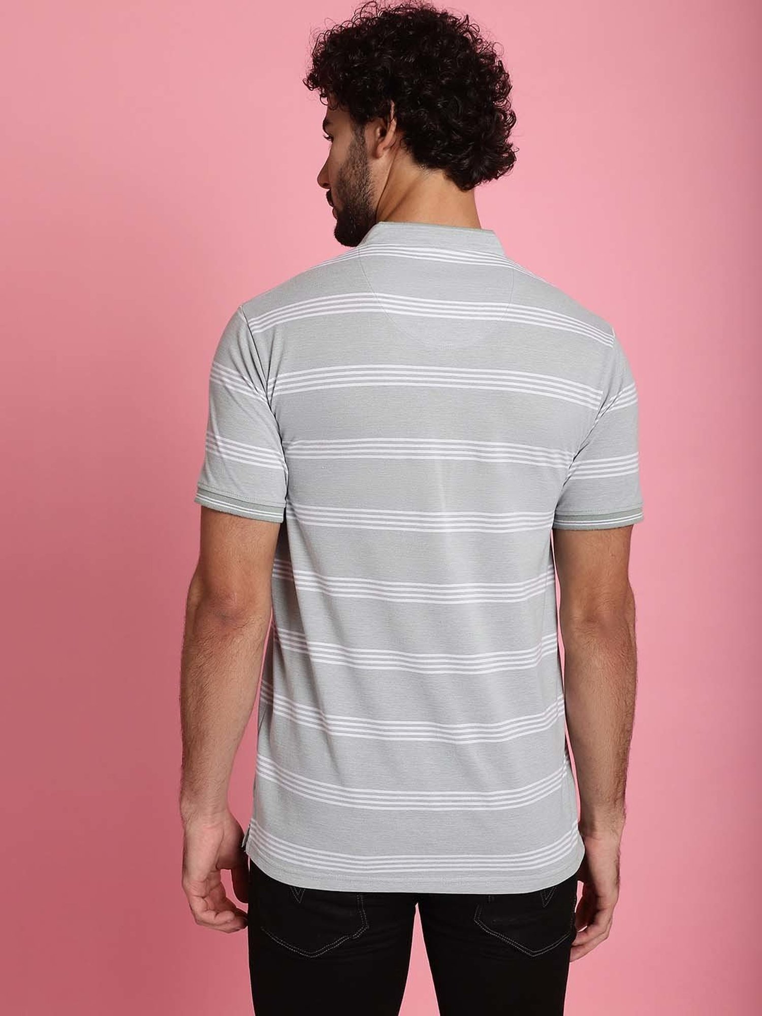 Venitian- Forbidden Clothing Light Pista Slim Fit Striped Crew T-Shirt
