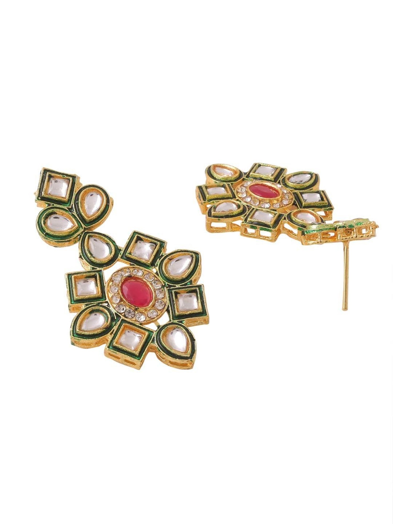 NVR Gold-Plated Kundan Studded Jewellery Set for Women