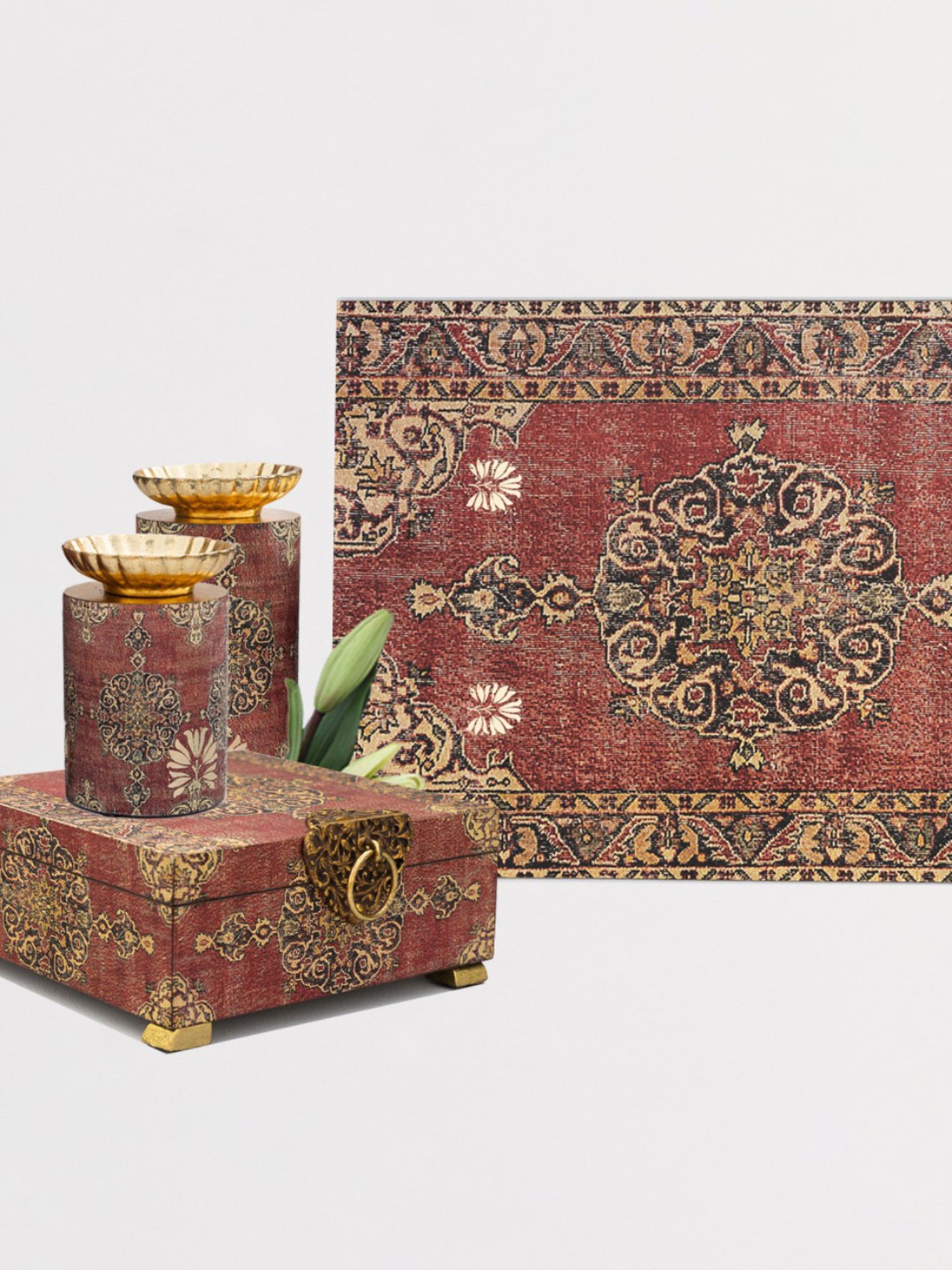 Karo Samara Printed Multicolor Wood Table Placements - Set of 6