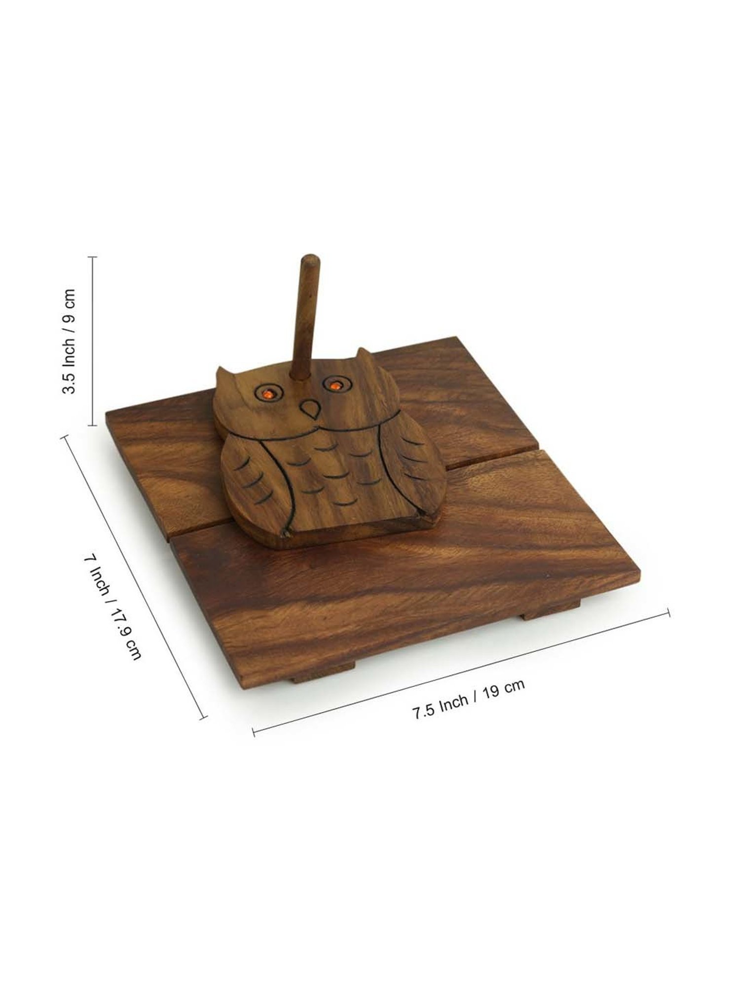 ExclusiveLane The Dancing Peacock Brown Sheesham Wood Napkin Holder - Set of 1