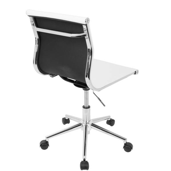Master Armless Adjustable Task Chair in White