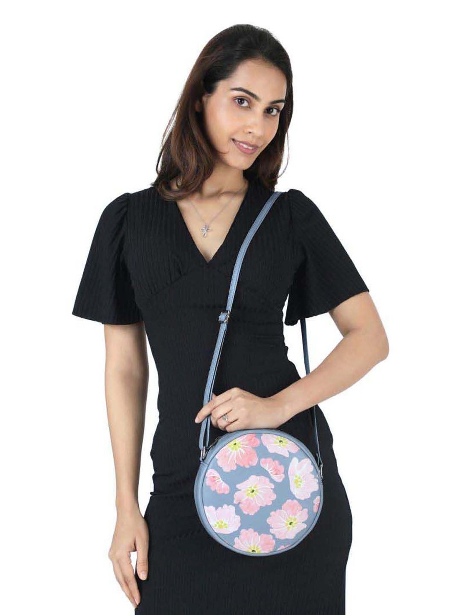 Toteteca Blue Printed Medium Sling Handbag