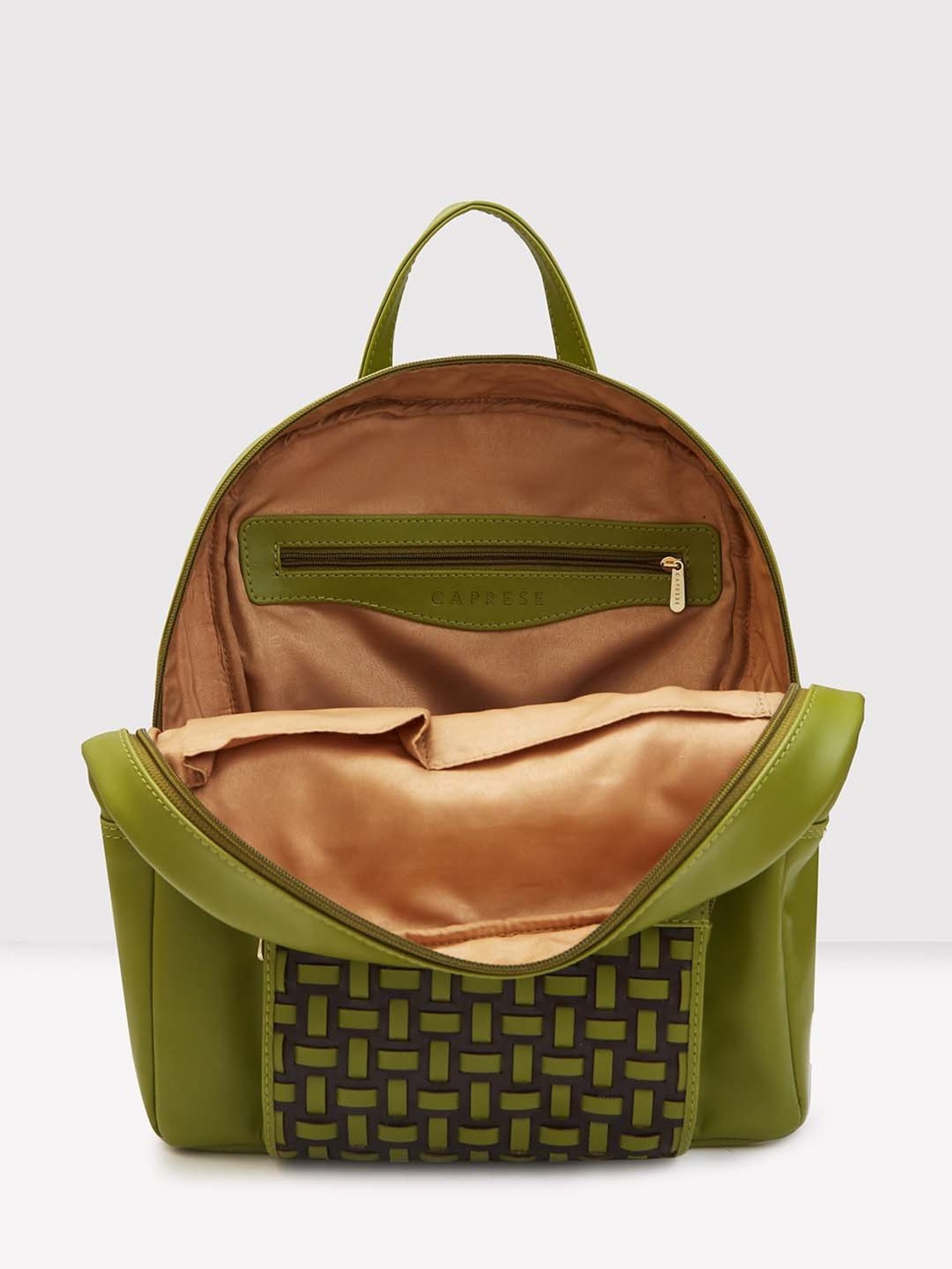 Caprese ZETA Green Faux Leather Large Backpack