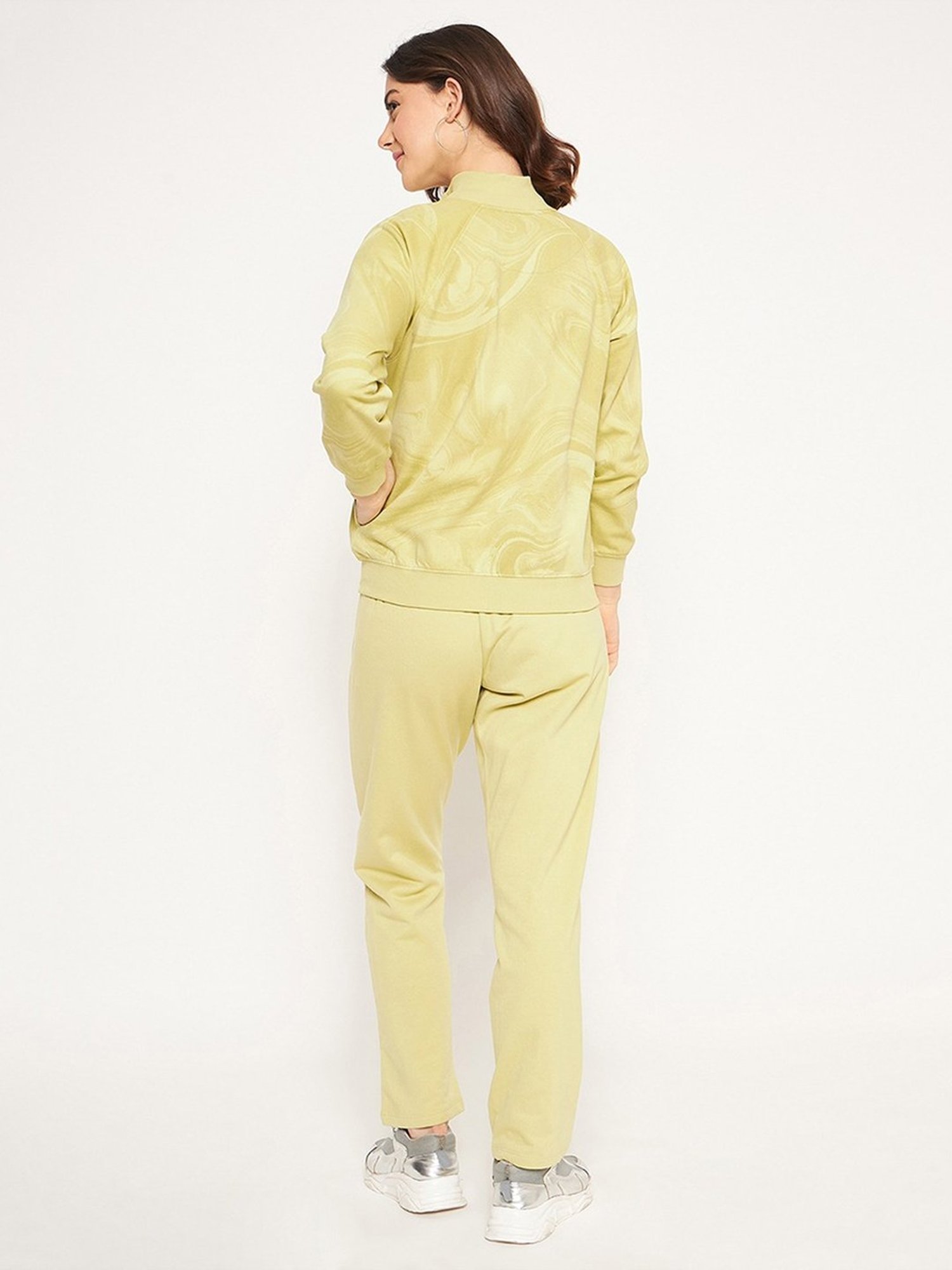 MADAME M Secret Green Printed Sports Tracksuit