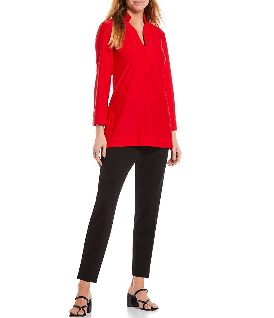 Jude Connally Chris Long Sleeve Collared V-Neck Knit Tunic