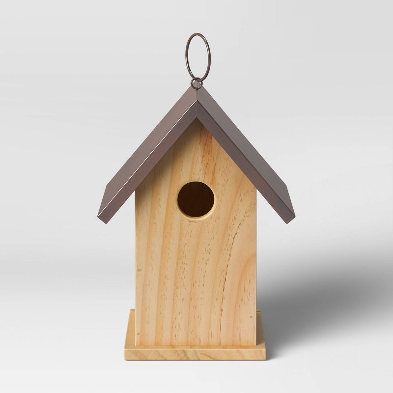 12.4" x 7" Wood and Iron Bird House Brown - Smith & Hawken™