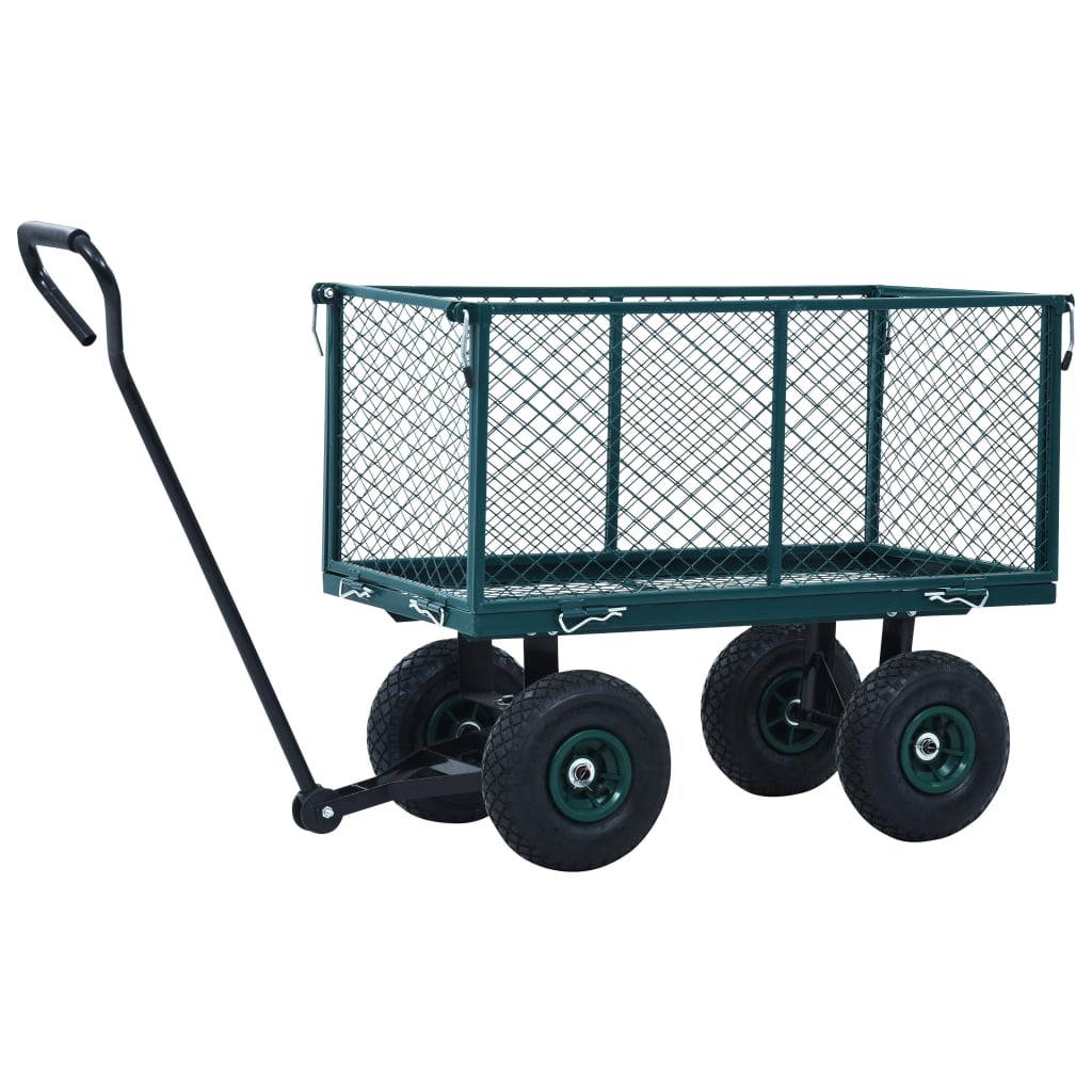 vidaXL Garden Hand Trolley Green 771.6lbs Outdoor Yard Transport Dolly Cart