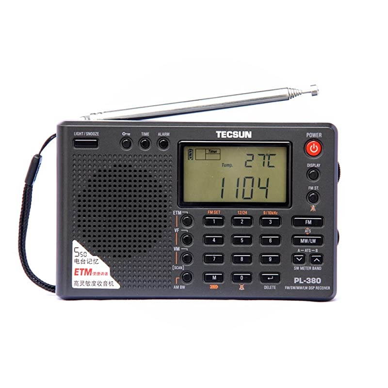PL380 DSP FM Stereo MW SW LW World Band PLL Radio Receiver LCD Display ETM Function Added