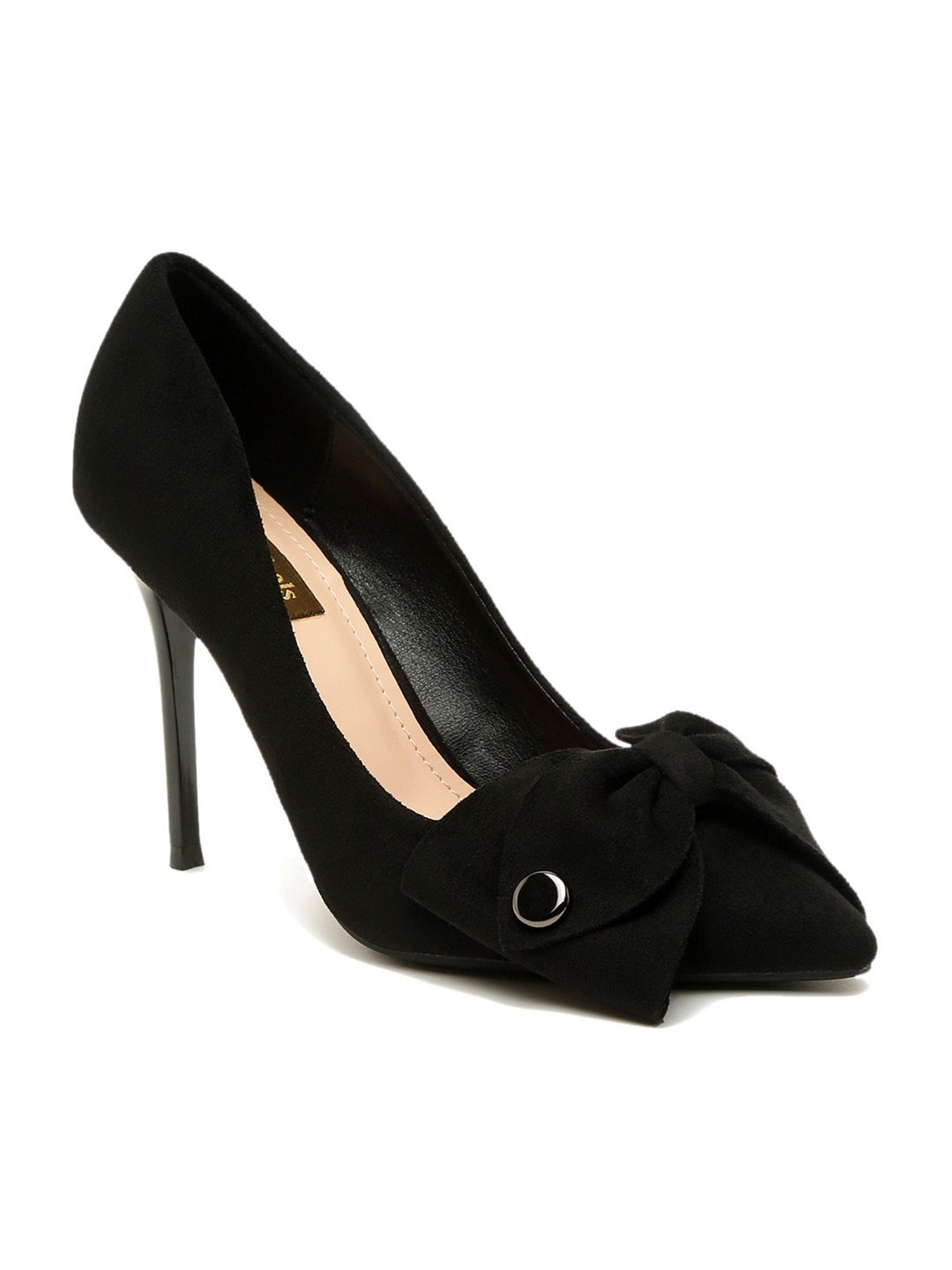 Flat N Heels Women's Black Stiletto Pumps