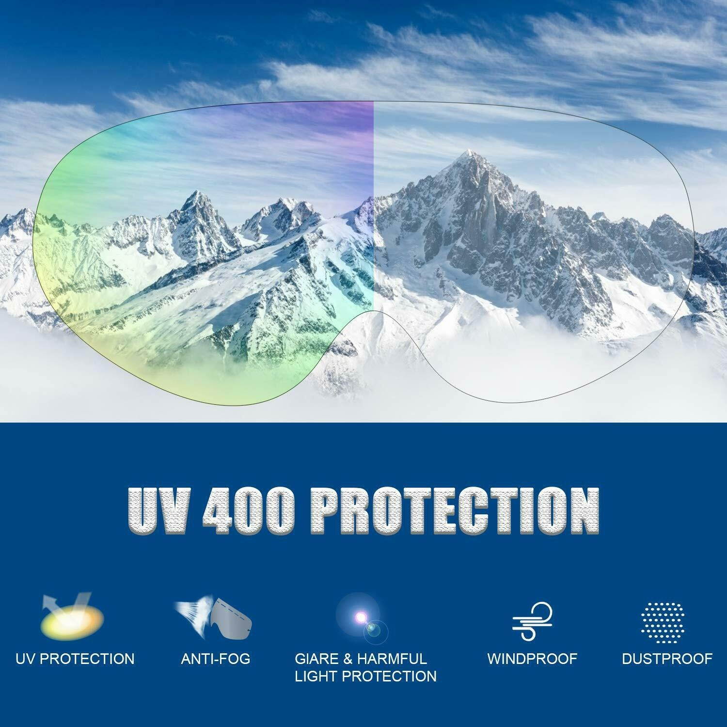 Adults Winter Snow Sports Goggles Ski Snowmobile Snowboard Skate Glasses Eyewear